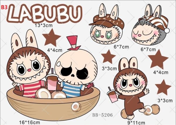 Labubu  sticker for car motorcycle suitcase notebook laptop - Image 12