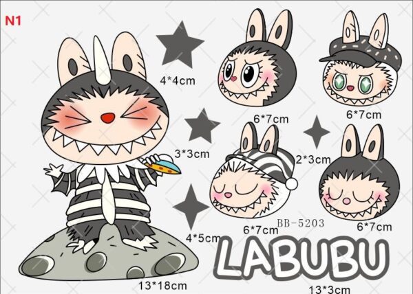 Labubu  sticker for car motorcycle suitcase notebook laptop - Image 6
