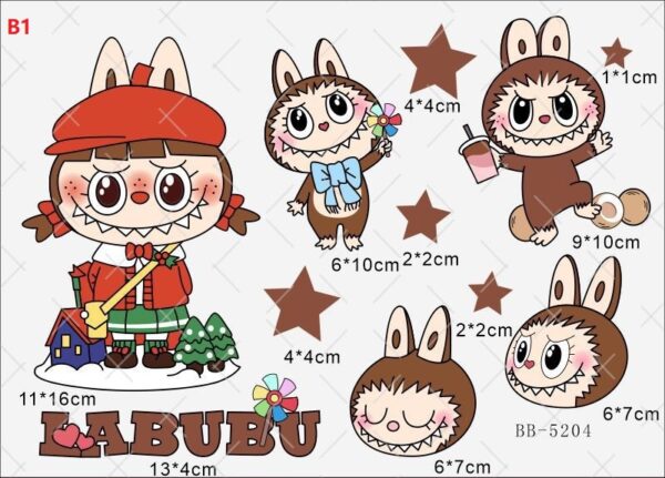 Labubu  sticker for car motorcycle suitcase notebook laptop - Image 2