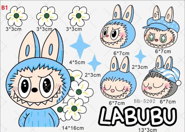 Labubu  sticker for car motorcycle suitcase notebook laptop - Image 11