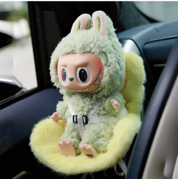 labubu doll car safety fluffy seat